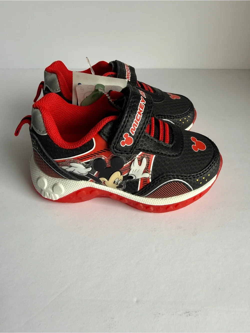 Kids Black & Red Light-Up Sneakers